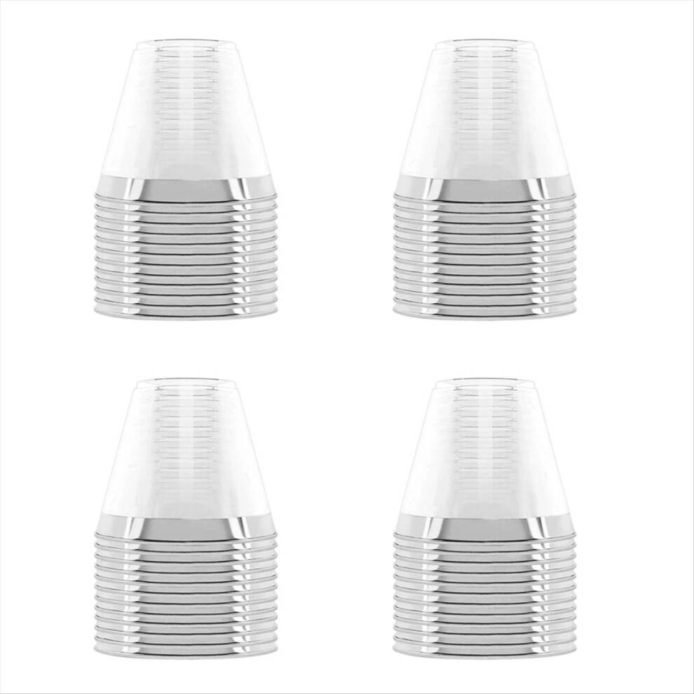 Plastikkop 9 oz hård engangskop - sølvkant
