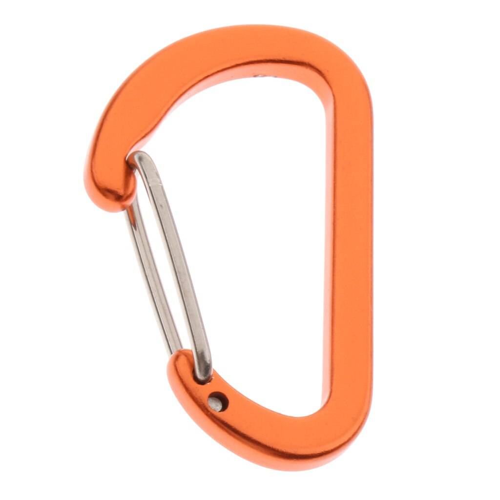 Mini D-formad Aluminium Karbinhake 2.44cm - Sandblästrad apelsin