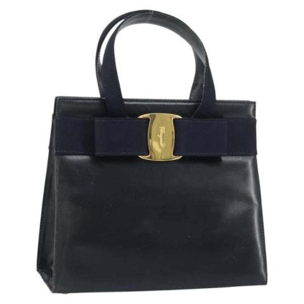 Salvatore Ferragamo Pre-owned Pre-owned Handbag - Vintage - Dame - Blå - ONE SIZE - Læder