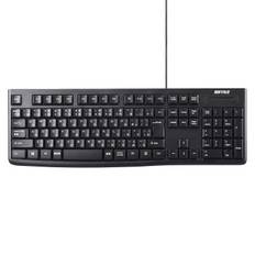 BUFFALO USB connection wired standard keyboard black BSKBU105BK with [Compatible Windows/PS4/Nintendo Switch] svart