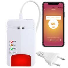VisorTech Gasmelder Erdgas WLAN: Smarter Multi-Gasmelder für haushaltsübliche Gase, WLAN & App, 85 dB (Gasmelder Smart Home, Gaswarngerät, Netzteil Tester)