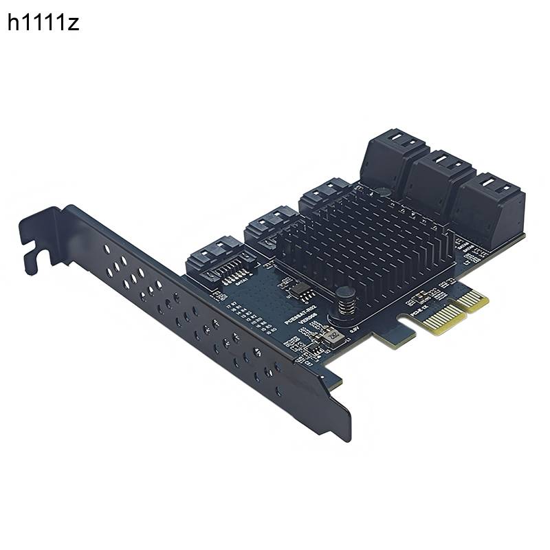 PCIE SATA Expansion Card PCI Express X1 to 9 Port SATA3.0 Controller 6Gbps Multiplier Riser RTL9101 Chip Add On Card for Desktop
