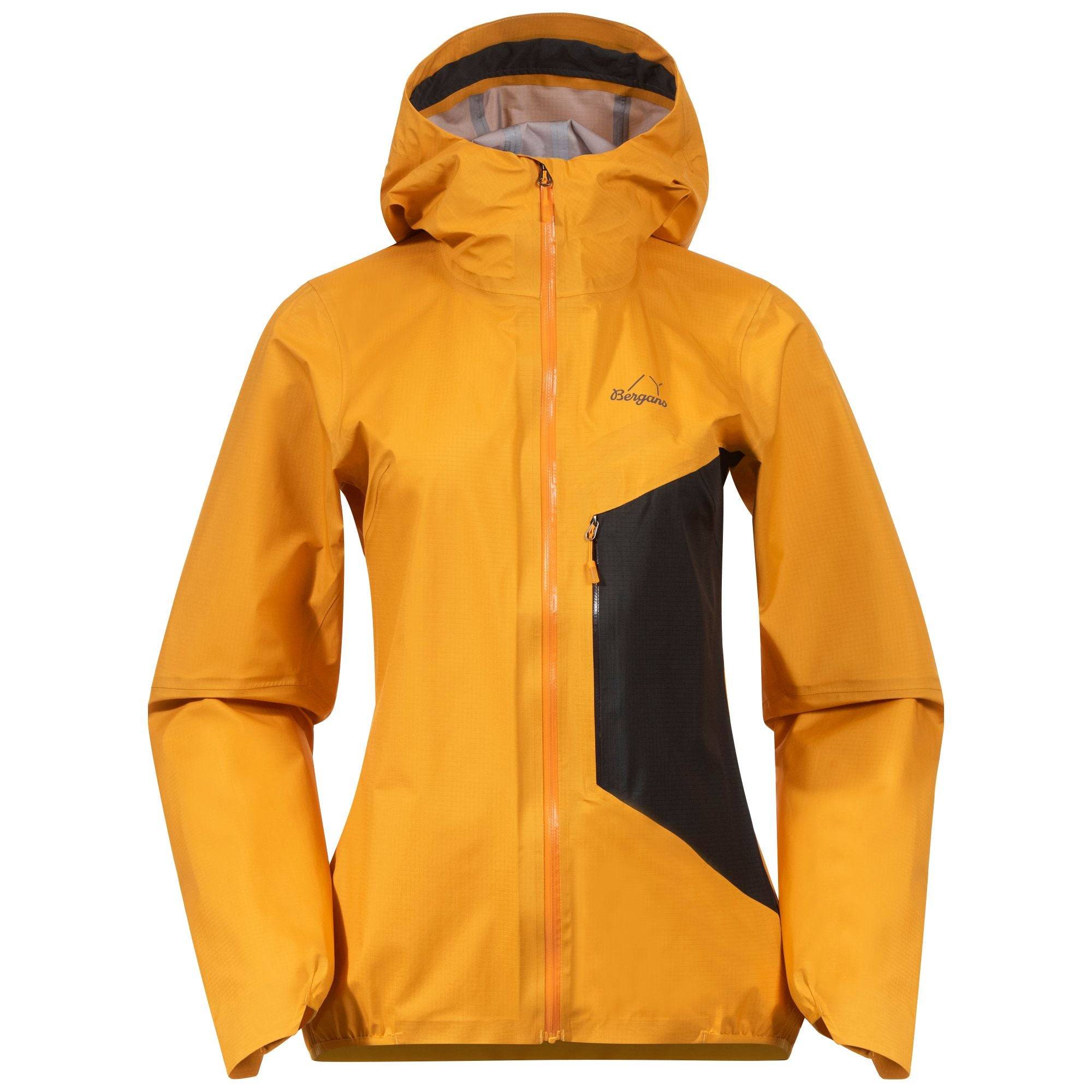Bergans W Y LIGHTLINE AIR 3L SHELL JACKET - Mango Yellow - Dark Shadow Gray / XXS