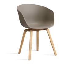 HAY - AAC22 WB Lacq Oak Base Khaki 2.0 Shell - Spisebordsstole - Hee Welling - Grå - Træ/Plast