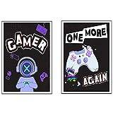 MWOOT 2 stycken pojkrum, bilder med diamantkonst, målningssats, 20 x 25 cm väggmålningar, som julklapp, födelsedagspresent, pyssel, videogamn, strass-affisch