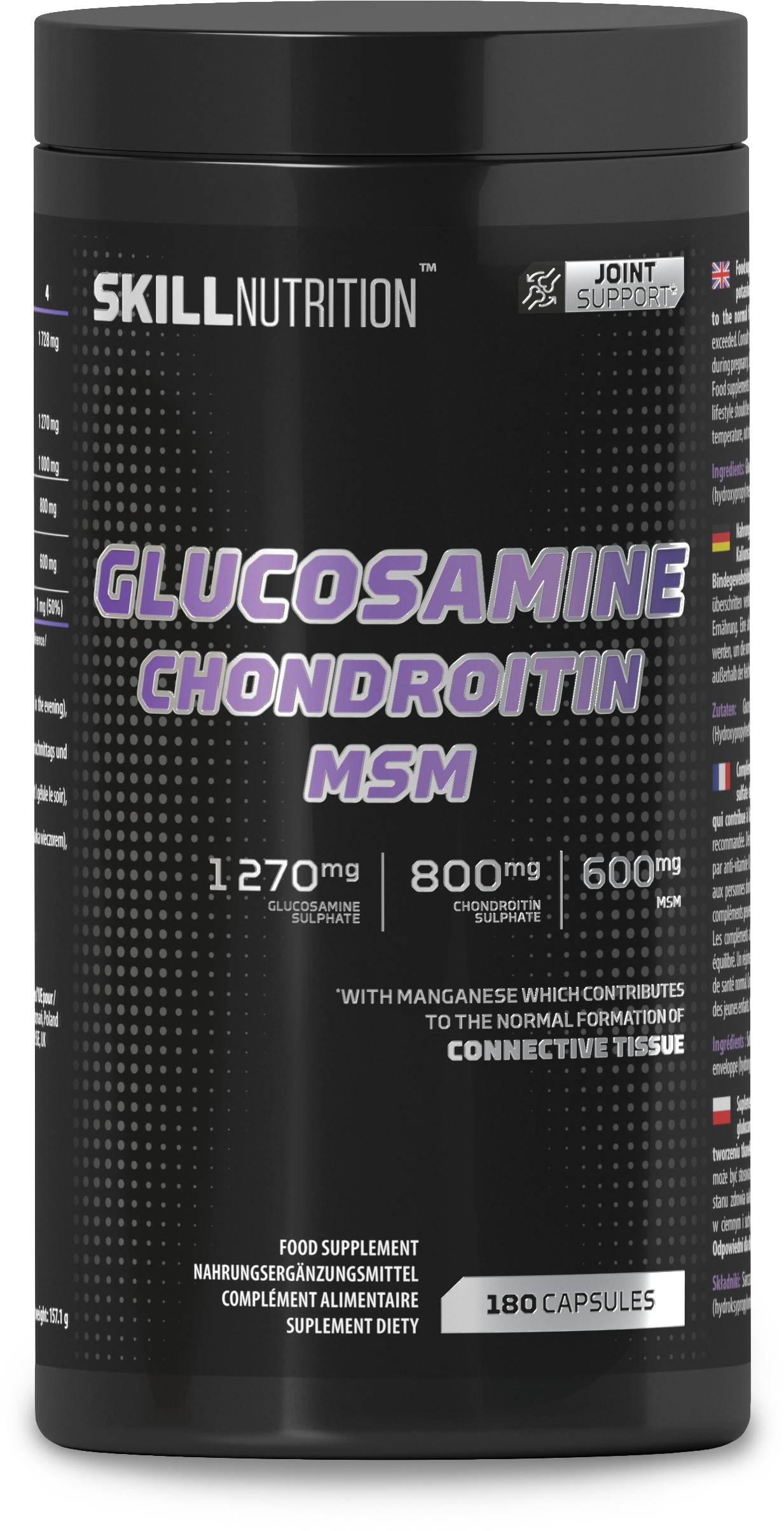 Skill Nutrition – Glukosamin Kondroitin MSM 180 kapslar