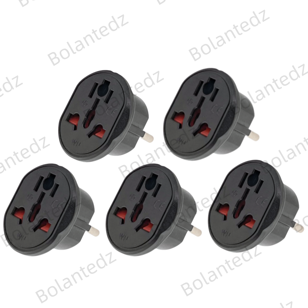 5PCS  Korea EU Plug Adapter 2500W Travel Adapter Converter High Quality Universal Socket AU US UK CN To EU KR 4.8 mm Wall Socket