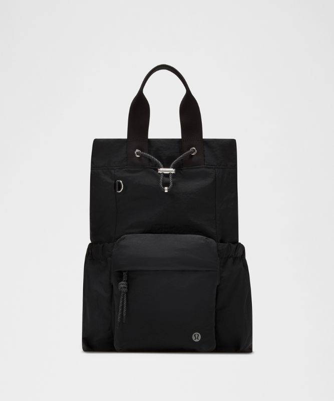lululemon – 2-in-1-Bucket Bag mit Kordelzug in Schwarz/Silver - One Size