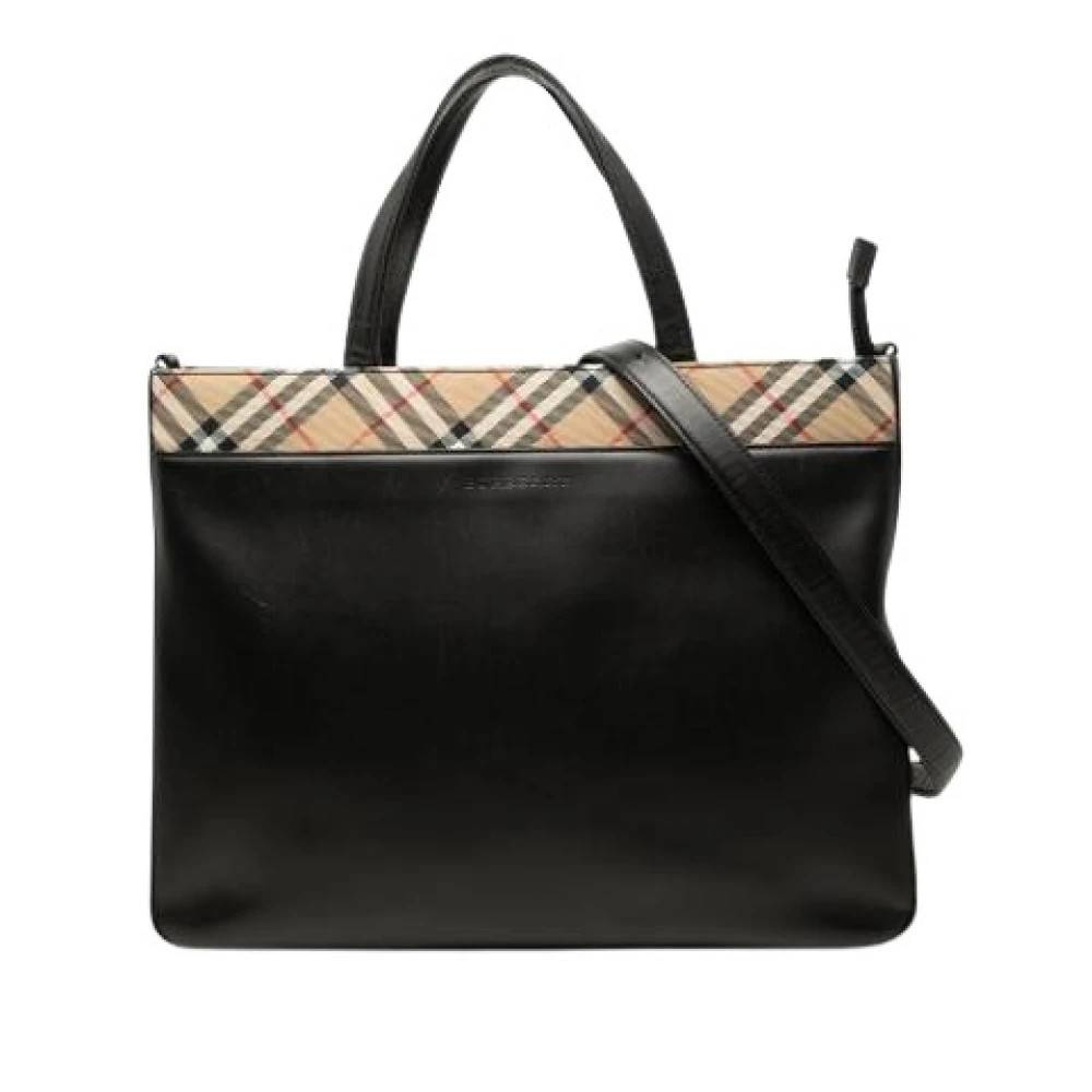 Burberry Vintage Pre-owned Laeder skuldertasker - Vintage - Dame - Sort - ONE SIZE - Uld