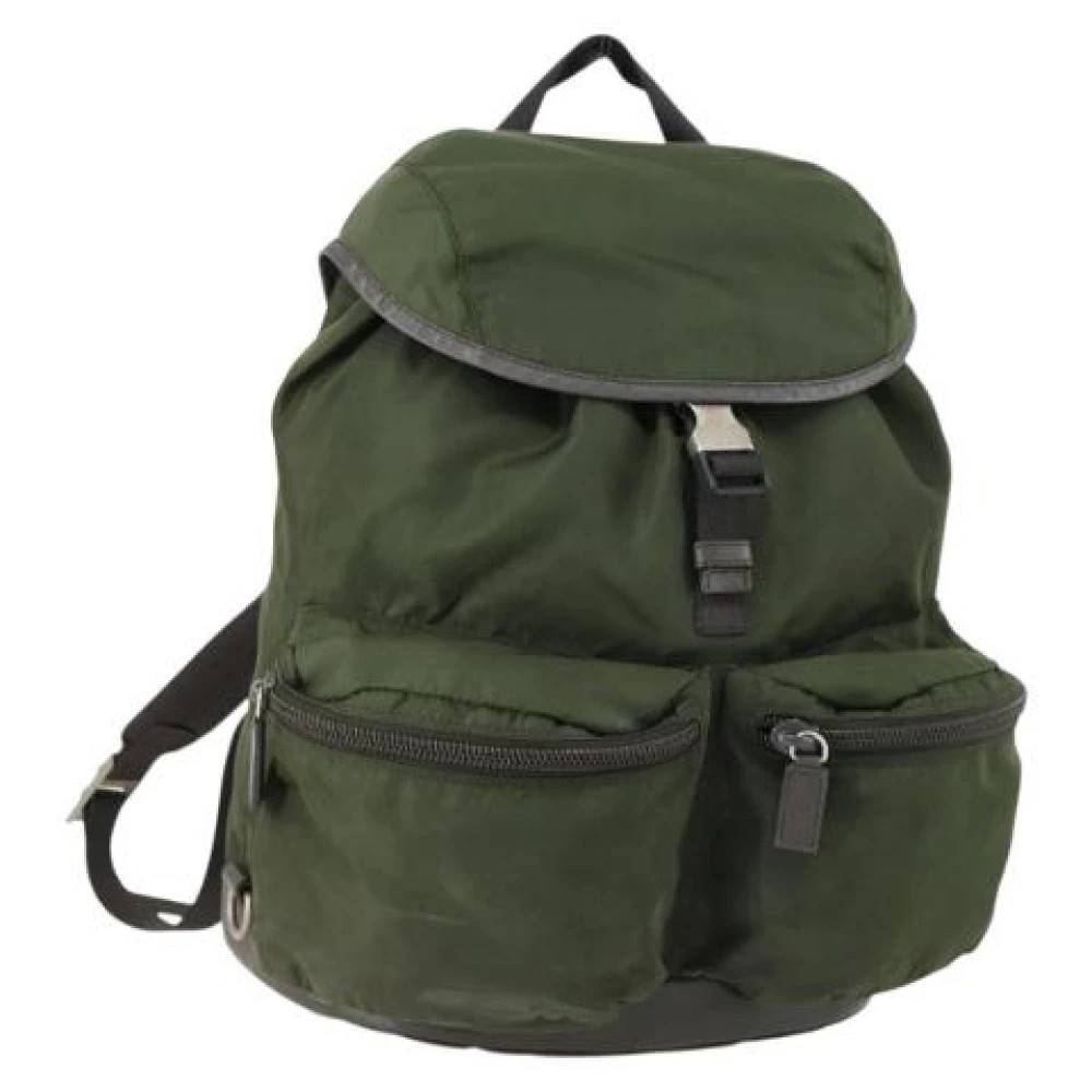 Prada Vintage Pre-owned Nylon Rygsæk - Vintage - Dame - Grøn - ONE SIZE - Nylon