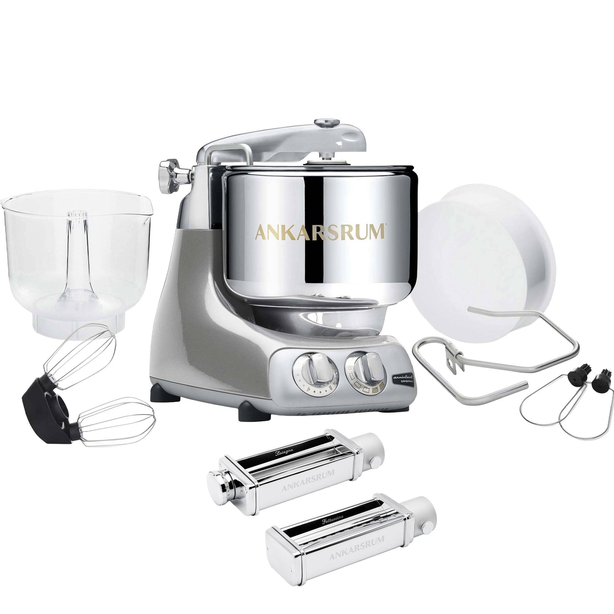Ankarsrum Assistent Original AKM 6230 køkkenmaskine og pastakit, jubilee silver