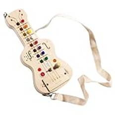 Wooden, Sensory Activity Board, Wooden Kids Guitar Toy, Educational Toy Guitar, Baby Sensory Learning Toy, Easy To Use, Ideal for Travel Games, Early Development & Indoor Activity