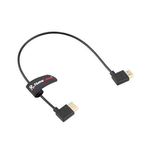 Alvin's Cables Z Cam E2 L Shape 4K 60P HDMI-kabel för Atomos Shinobi Ninja V Monitor|Portnycklar BM5 Vänster vinkel till höger vinkel Höghastighets HDMI-sladd 30 cm