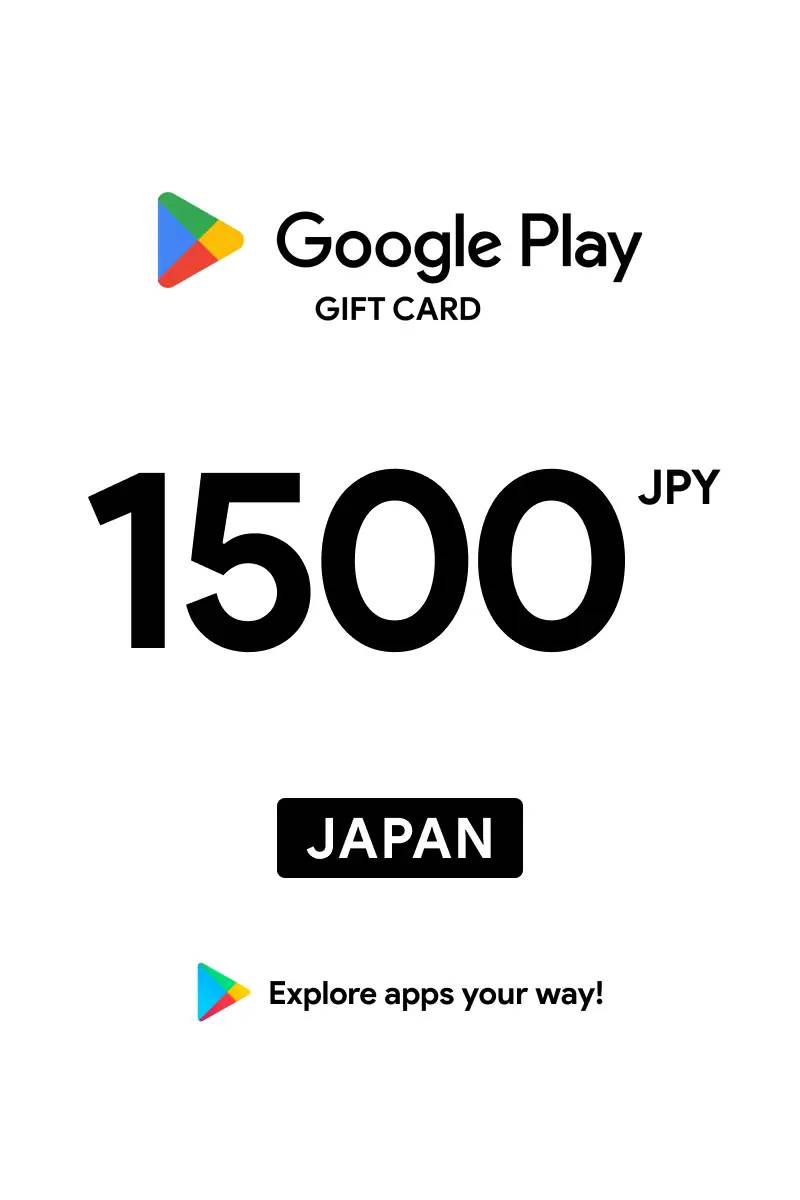 Google Play ¥1500 JPY Gift Card (JP) - Digital Code.
