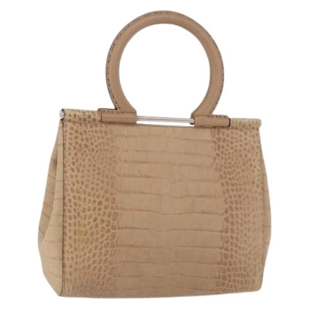 Salvatore Ferragamo Pre-owned Pre-owned Hand Bag - Vintage - Dame - Beige - ONE SIZE - Læder