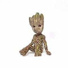 BATTERUI Baby Groot trädformad blomkruka, pennhållare, anime-figur, leksak, modellsamling för anime-fans