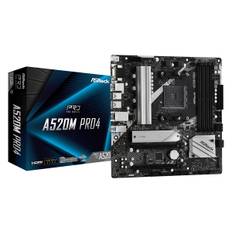 ASRock A520M Pro4 - Motherboard - micro ATX - Socket AM4 - AMD A520 Chipsatz - USB-C Gen1, USB 3.2 Gen 1 - Gigabit LAN - Onboard-Grafik (CPU erforderlich)