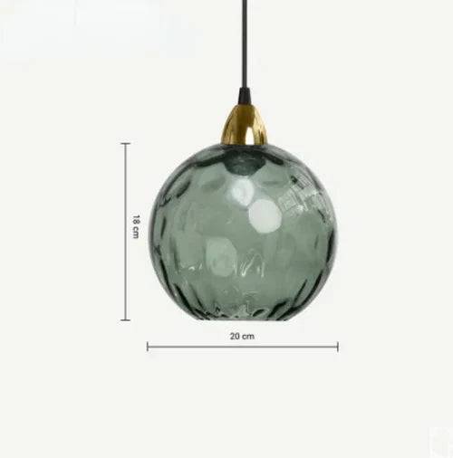 LumiSphere Pendellampa – Elegant Glaskula Belysning - Mörkgrön / Kall vit