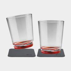 Magnetiska plastglas Silwy Magnetic Drinking Cup Ready Red, transparent/röd, 25 cl, 2-pack + magnetiska glasunderlägg