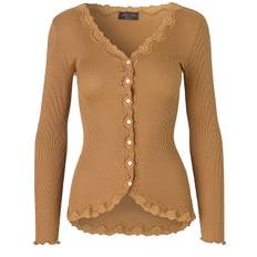 Rosemunde silke cardigan l/s, brun - 176 - S+ - S