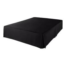 Absolutely Elegant Europeisk stil Skräddarsydd mitt- och hörnveckad sängkappa med plattform – 14 tum höjd överkast (ljusgrå) (svart, 200 x 200 x 65 cm)