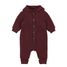 MIKK-LINE Wool Baby Suit W. Hood |Burgundy |86