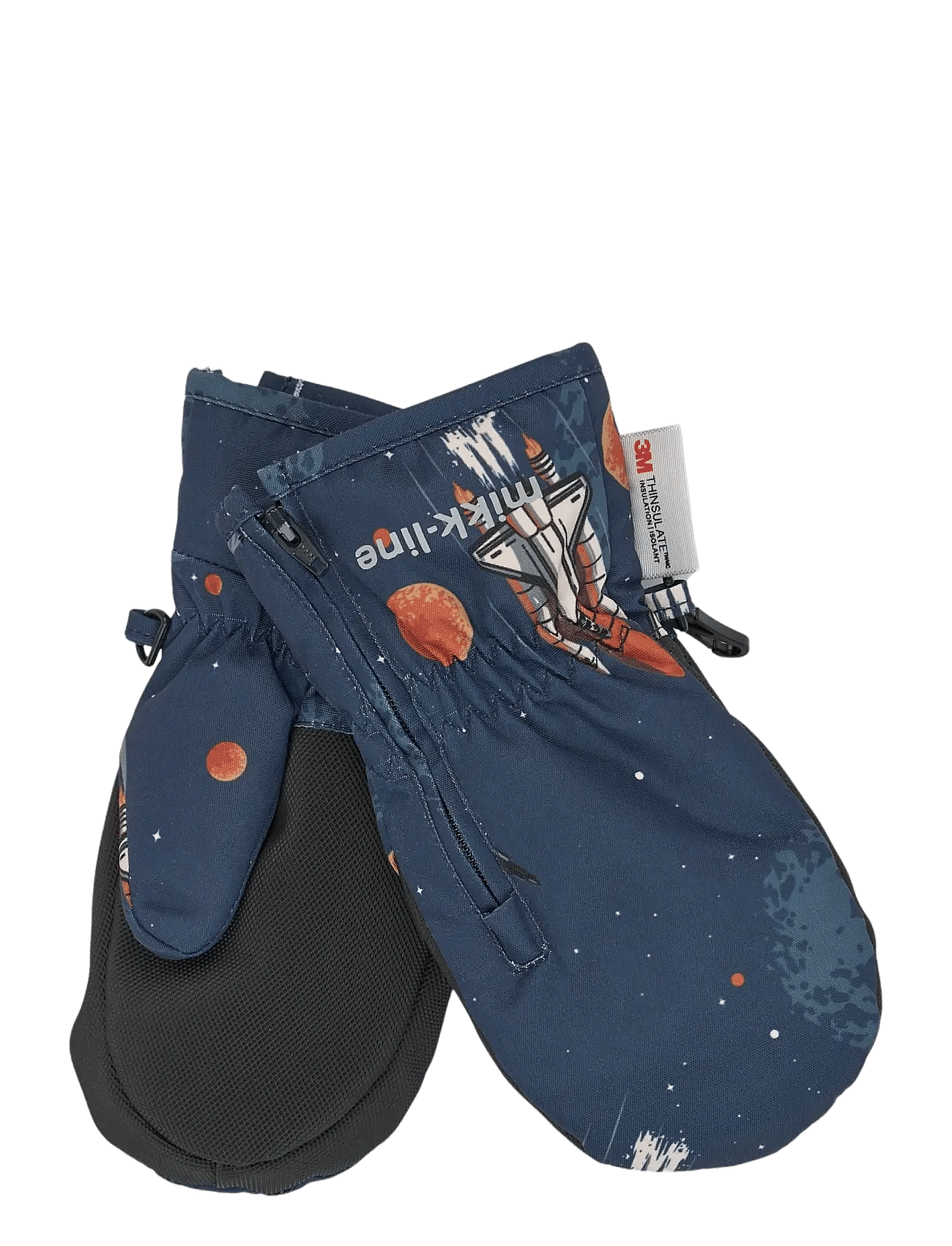 mikk-line Polyester Mittens Aop W. Zip - Navy - 110/116