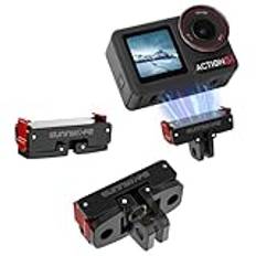 MotuTech Magnetisk adapter för DJI Osmo Action 5 Pro Action 4 Action 3 Action 2 fäste universell hopfällbar kontakt gängat hål 1/4 tillbehör