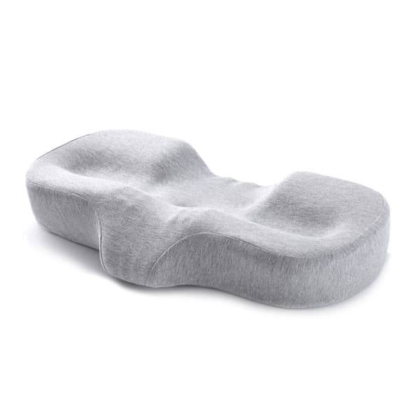butterfly memory foam nakkepude ergonomisk nakkestøtte til søvn og rejse med aftageligt polyesterbetræk, åndbar, massagepunkter, skjult lynlås LightGr