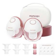 Momcozy M6 bröstpump, handsfree mobil stil, bärbar amningspump, idealisk rytm för mer mjölk, DoubleFit-fläns, mer passform och diskretion med 3 lägen - Röd (1 Räkna,2 Räkna)