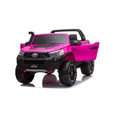 Toyota Hilux elbil til børn 2x24V med gummihjul, 2 børn, Pink