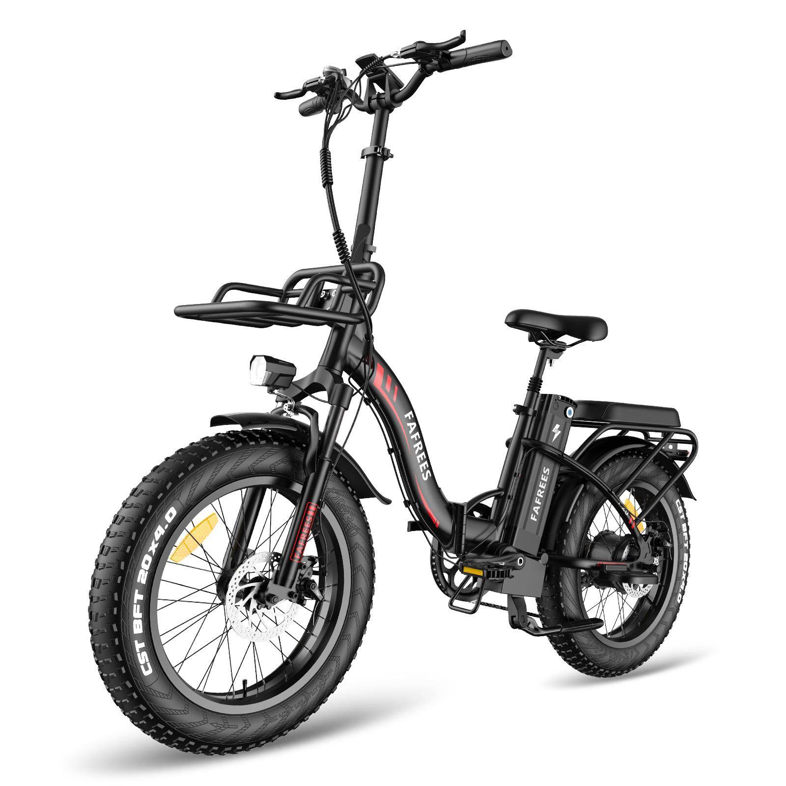 Elcykel Fafrees F20 Max 500W Motor 20  Feta Däck Hopfällbar Vuxen Elcykel 48V 30AH Dubbla Skivbromsar Max Räckvidd 100Km svart