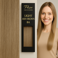 Poze Standard Äkta Löshår Clip & Go - 125g Light Ash Brown 8A - 60cm
