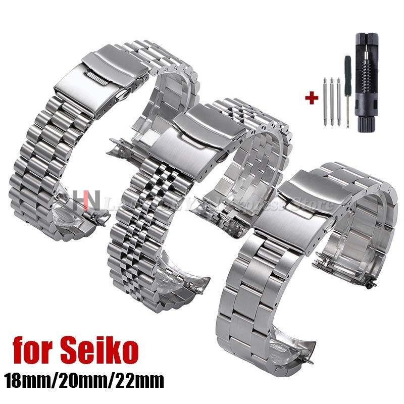 Solid Stainless Steel Watch Strap for Seiko 5 SKX009/007 for Jubilee for Oyster Curved End Watch 18mm 20mm 22mm Men's Sport Band
