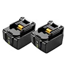 2 x 5,0 Ah 5 000 mAh 14,4 V BL1415 BL1430 BL1440 batteri ersättning för Makita BL1430 BL1440 BL1440B BL1450 BL1415 194065-3 19455 8-0 196388-5 194559-8 19544-8 HP347D DJV141 BDF343RHJ DTD134 svart