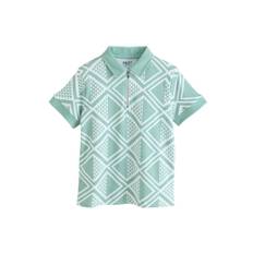 Next Geo Zip Neck Kortærmet 100% Bomuld Polo-skjorter (3-16år)10 år (140cm)