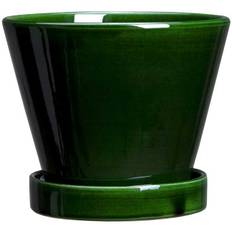 Bergs Potter Julie Krukke Med Underkop 21 Cm - Krukker Terrakotta Emerald Green - ITA-JCG21S-4