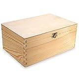 Generic Trälåda med lock, förvaringslåda, dekoration, 30 x 20 x 13,5 cm, trälåda, naturträ, låda, minneslåda | Hantverk och presentlåda