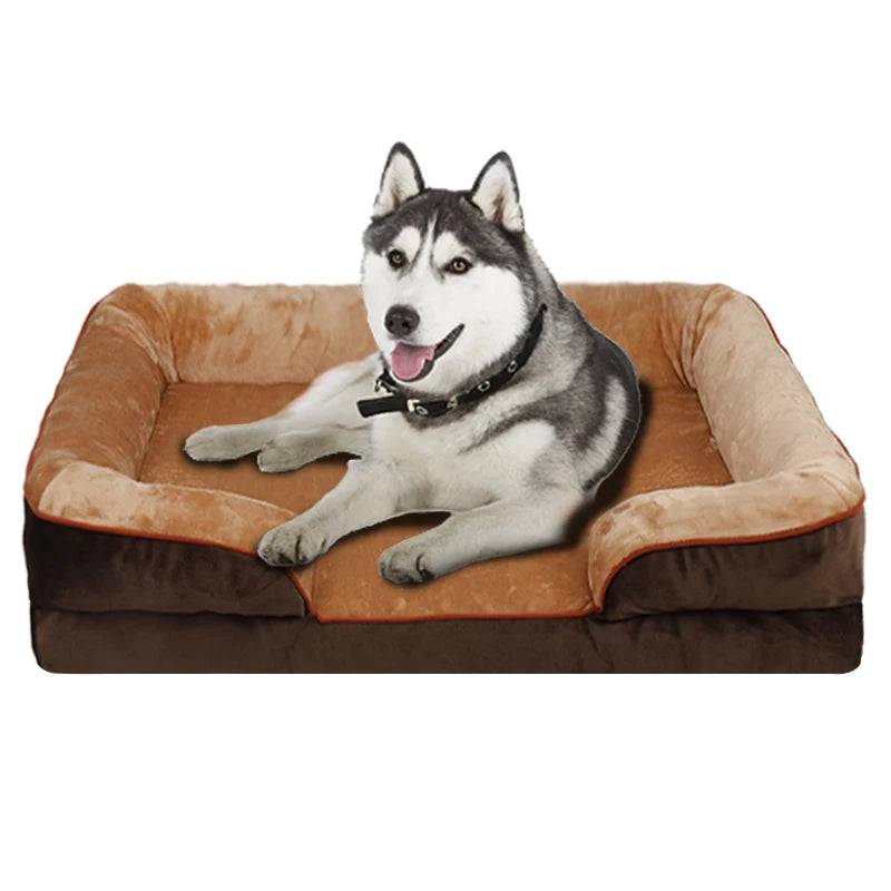 Extra Large Orthopedic Dog Sofa Bed with Washable Removable Cover - Brown / XXL (XXL)