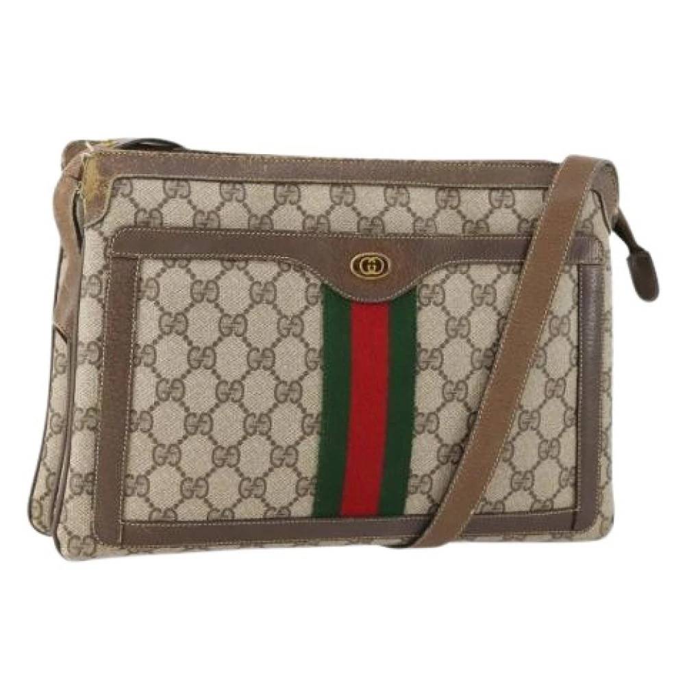 Gucci Vintage Pre-owned Vintage GG Canvas Skuldertaske - Vintage - Dame - Beige - ONE SIZE - Uld