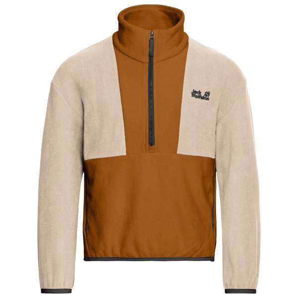 Jack Wolfskin Kid's Colorblock Taunus Halfzip Fleecesweatere Børn størrelse 116 farve beige/brun