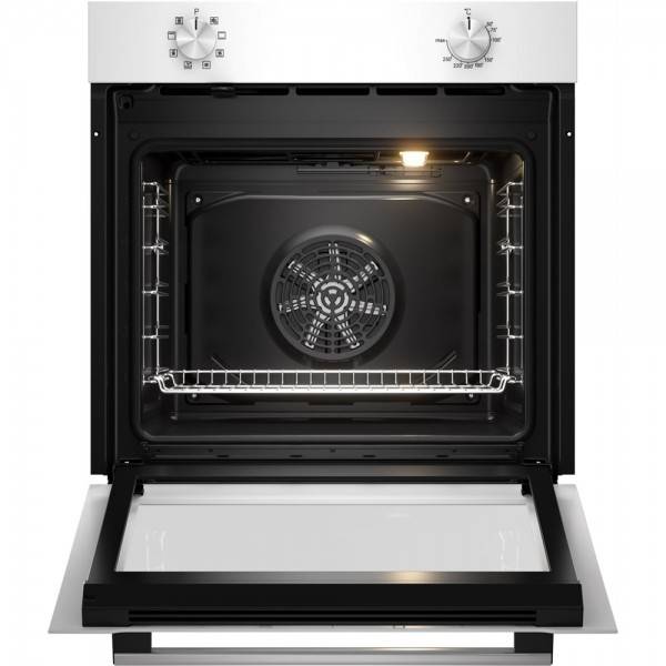 Inbyggnadsugn. 60 cm. 72L. Vit / rostfri. Varmluft. Grill. 3D-funktion. 3-glas.