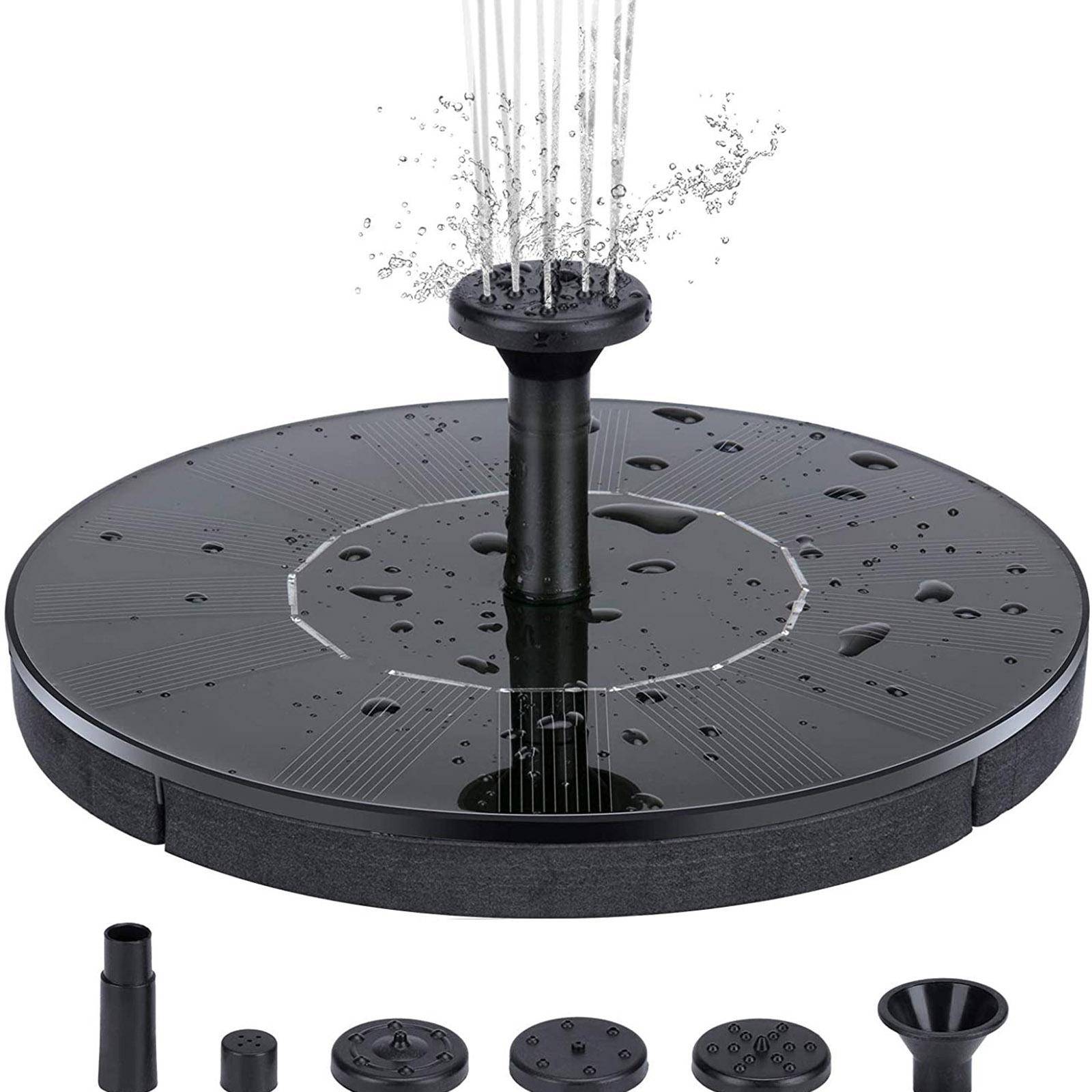 Polycrystalline Solar Panel Fountain Outdoor Pool Floating Fountain Bird Bathtub Fountain Patio 18cm