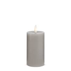 LED Stearinlys - 1 stk. - ø5 x 12,5 cm - m/3D flamme - (flere farver) - Grå