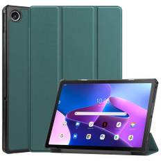 Lenovo Tab M10 Plus Gen 3 - Tri-Fold læder cover - Sort/grøn