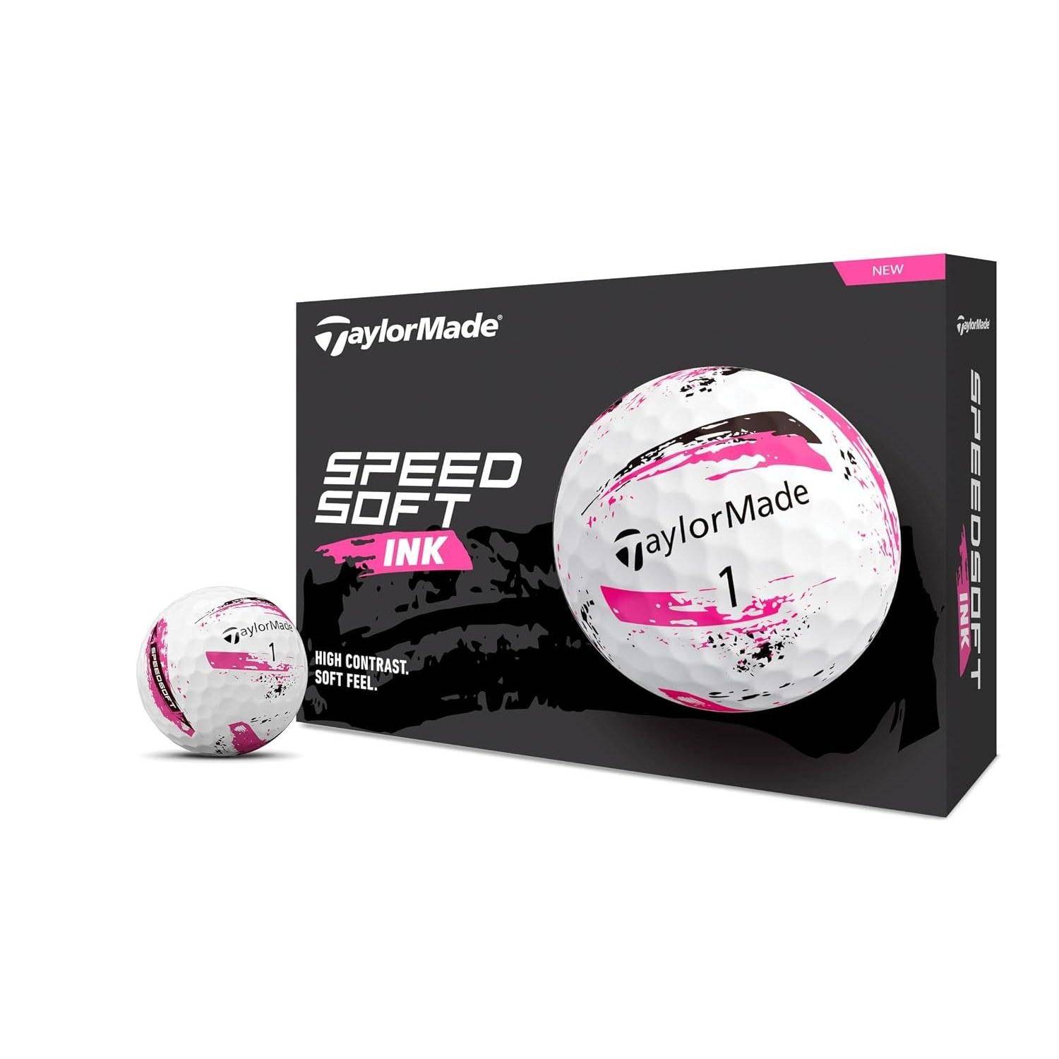 Taylor Made TMJ24 SpeedSoft INK 12 stycken Blå Golfbollar 2024 årsmodell black