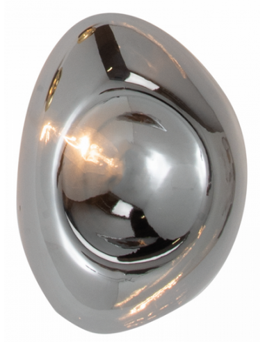 Væglampe i metal og glas H27,5 cm 1 x E14 - Satineret sort/Krom