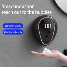 USB-laddningsbar automatisk tvålpump - Väggmonterad, Kompatibel med skum och vätska, Stor kapacitet, Smart infraröd sensor, Badrumstillbehör, Tvålpump - Multifärgad (svart,Vit)