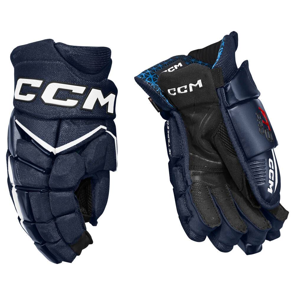 CCM JetSpeed FT8 Pro Navy/White Senior Hockey-handsker 14 tommer