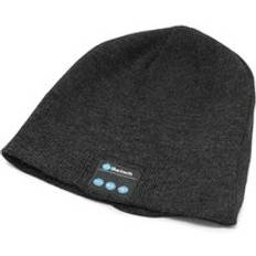 Trådlös bluetooth stickad mössa hatt med hörlurar musik telefonsamtal funktion för män utomhus användning fk88 - Svart